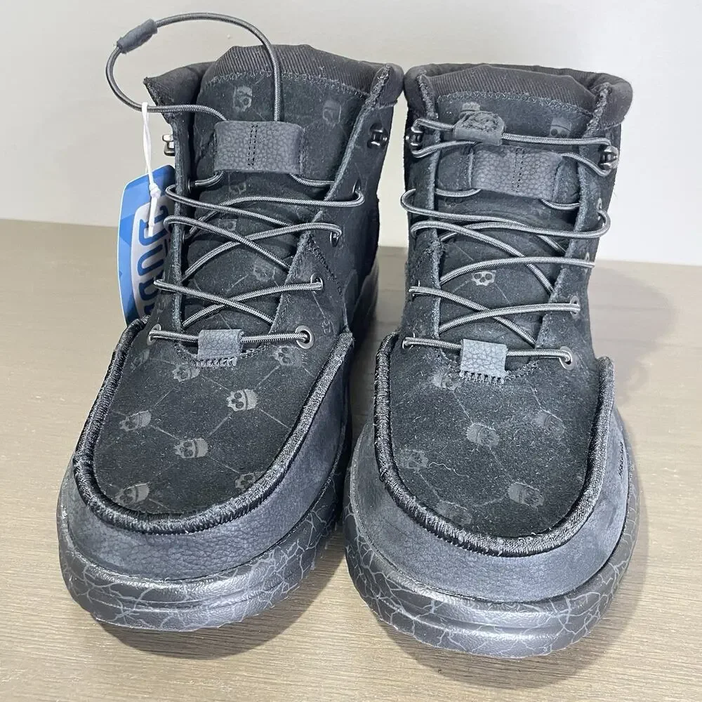 Hey Dude Jelly Roll Mens Size 10 Shoes NEW Bradley Suede Black Skull Boot